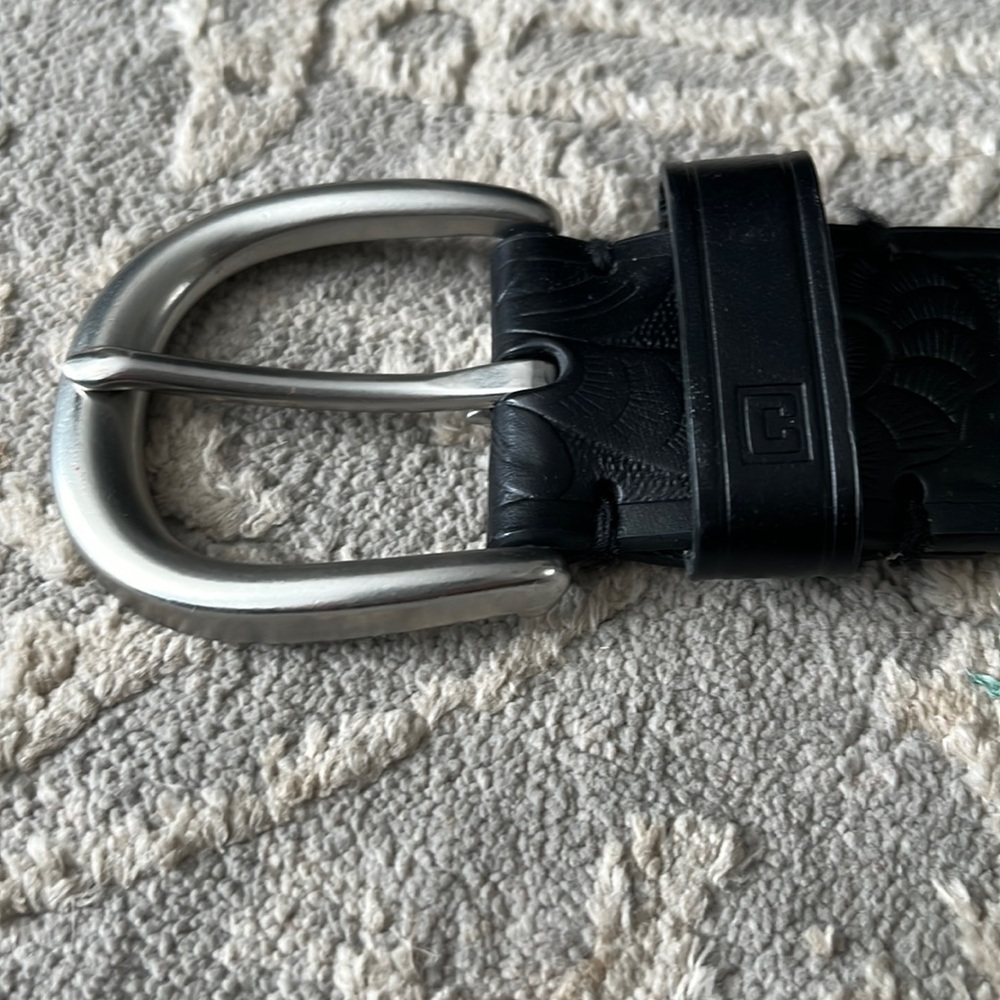 Chaps Black Leather Belt